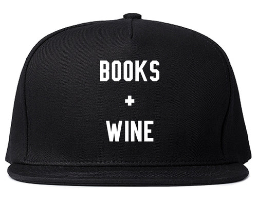 Books And Wine Black Snapback Hat