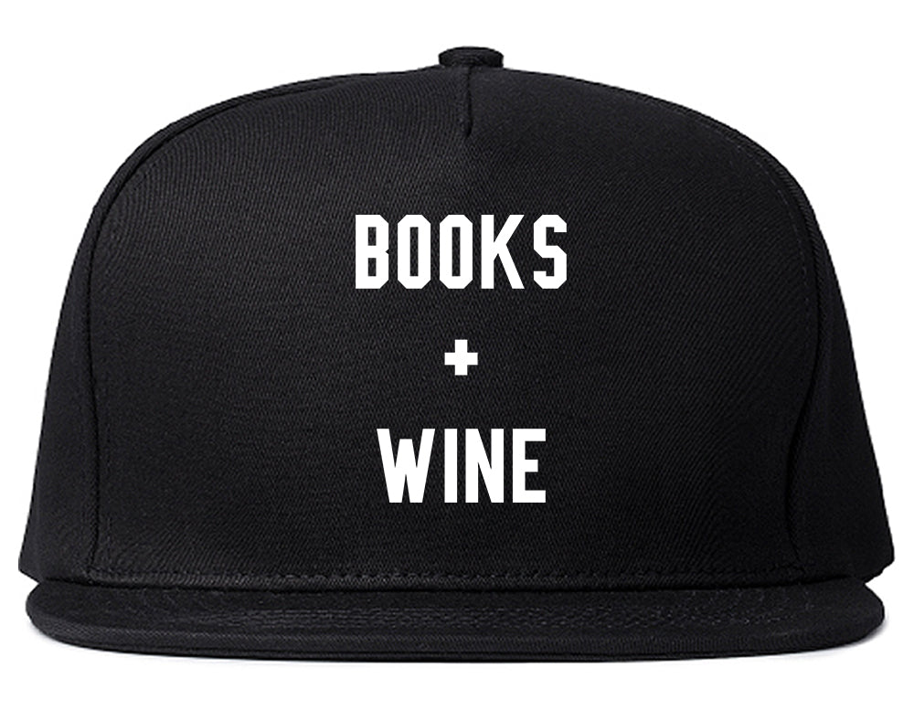 Books And Wine Black Snapback Hat