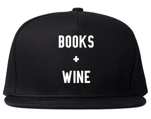 Books And Wine Black Snapback Hat