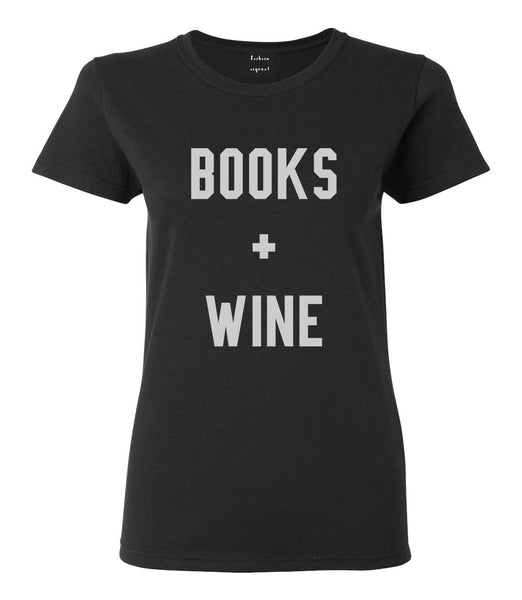 Books And Wine Black T-Shirt