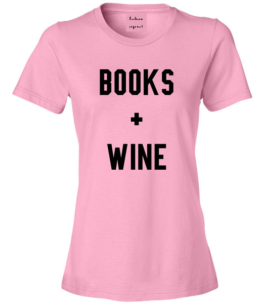 Books And Wine Pink T-Shirt