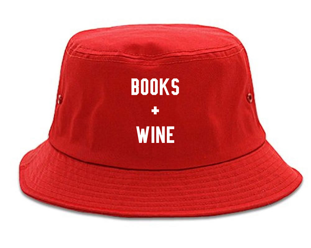 Books And Wine Red Bucket Hat