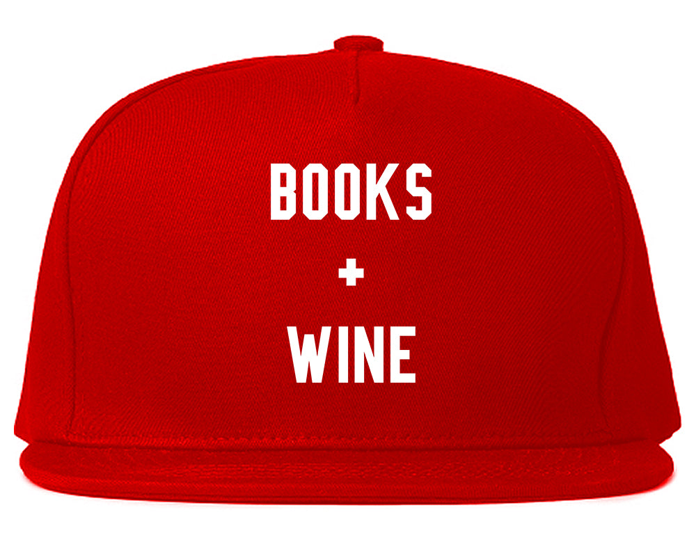 Books And Wine Red Snapback Hat
