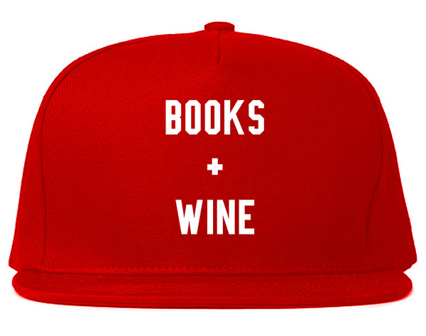Books And Wine Red Snapback Hat