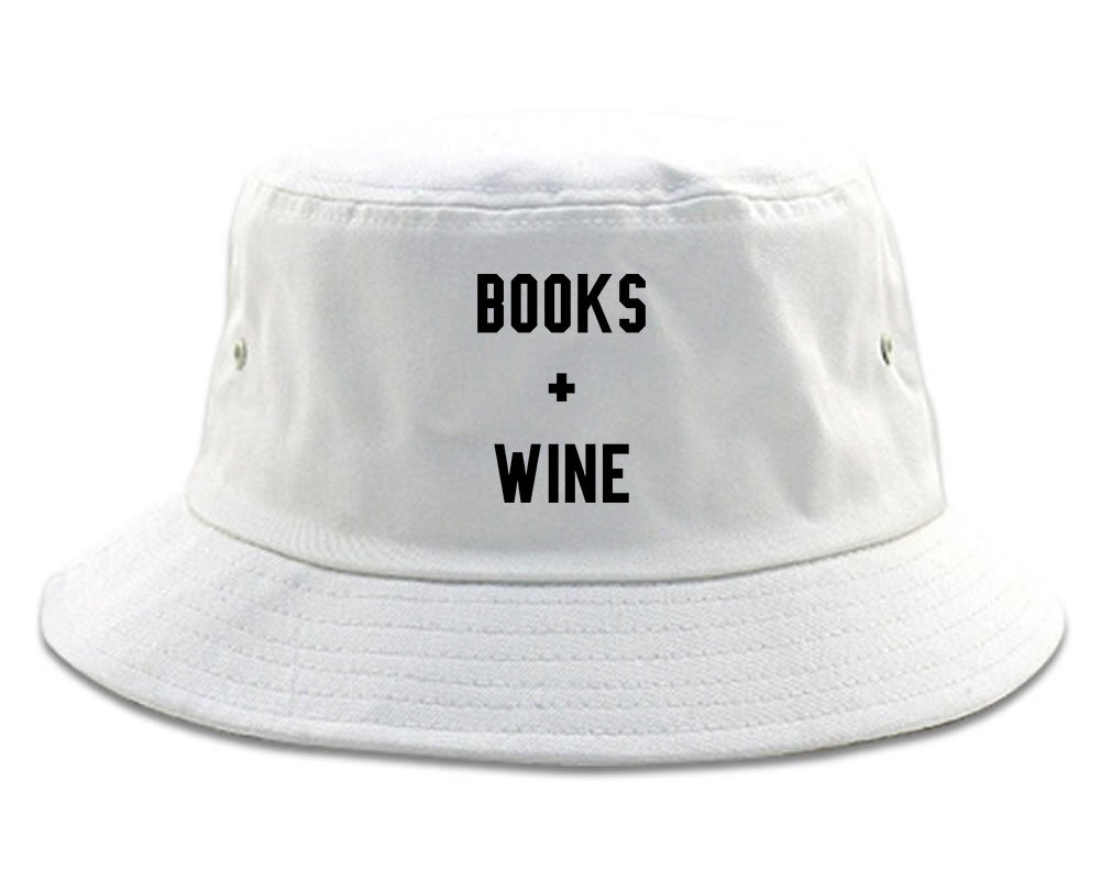 Books And Wine White Bucket Hat