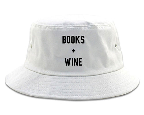 Books And Wine White Bucket Hat