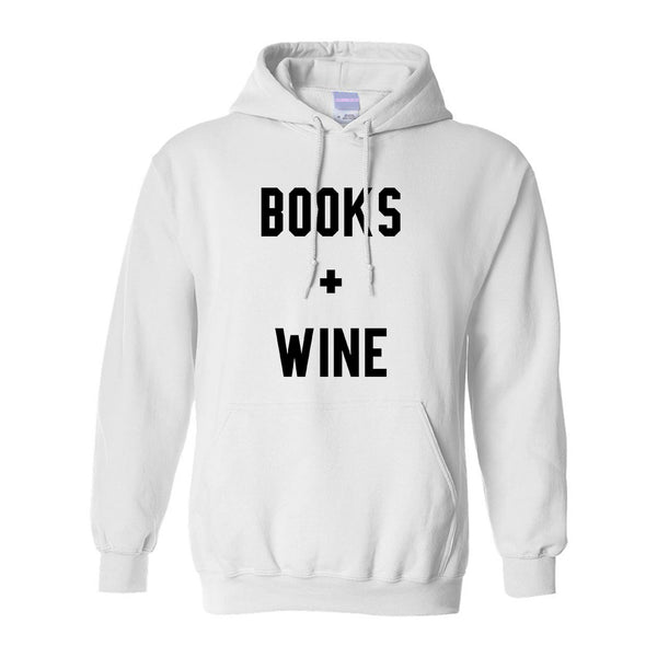 Books And Wine White Pullover Hoodie