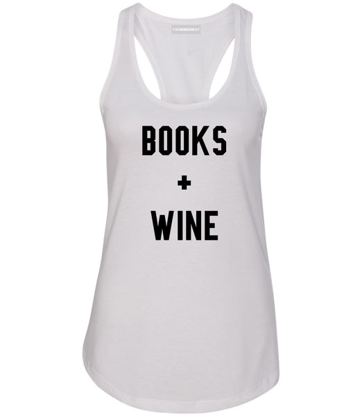 Books And Wine White Racerback Tank Top