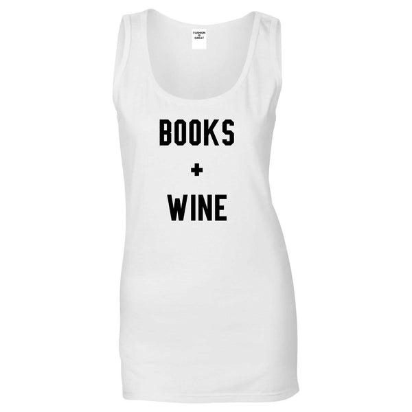 Books And Wine White Tank Top