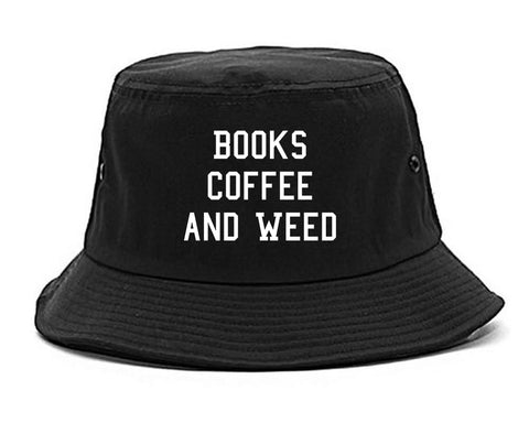 Books Coffee And Weed Bucket Hat Black