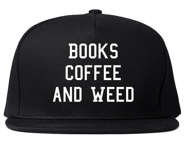 Books Coffee And Weed Snapback Hat Black