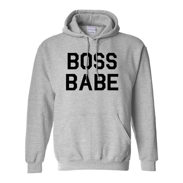 Boss Babe Grey Pullover Hoodie