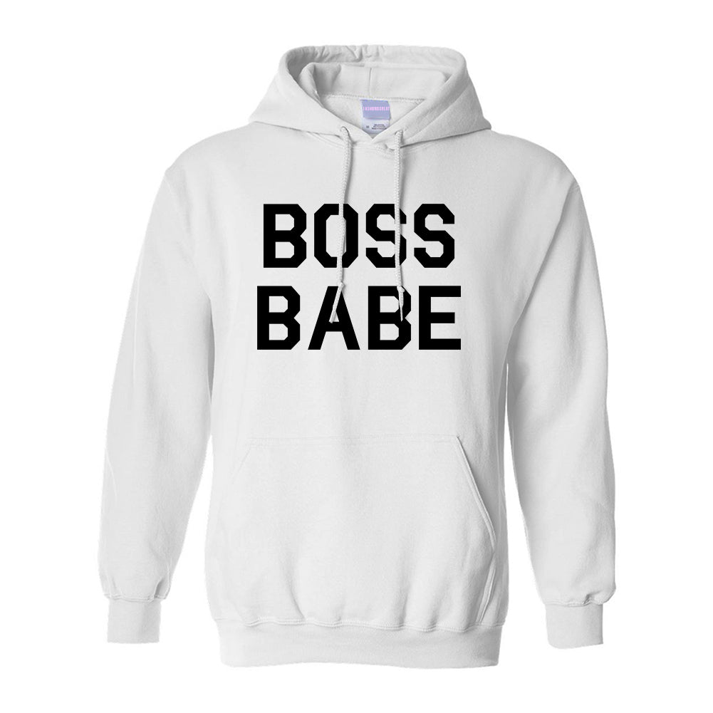 Boss Babe White Pullover Hoodie