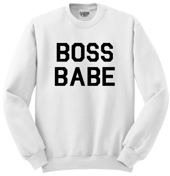 Boss Babe White Crewneck Sweatshirt