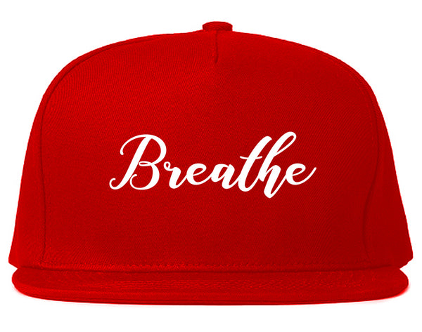 Breathe Yoga Peaceful Red Snapback Hat