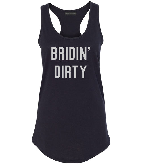 Bridin Dirty Engaged Black Womens Racerback Tank Top