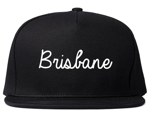 Brisbane Australia Script Chest Black Snapback Hat