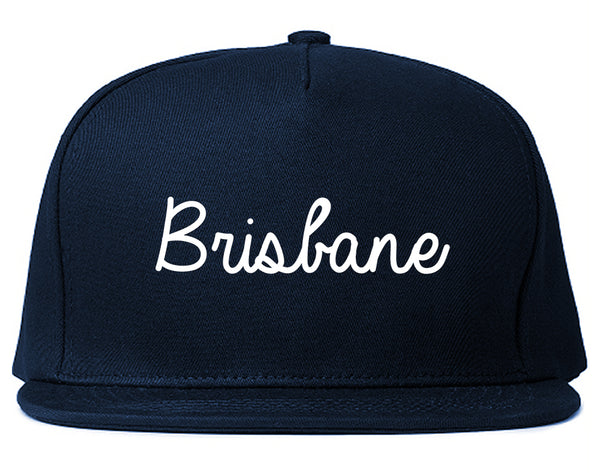 Brisbane Australia Script Chest Blue Snapback Hat