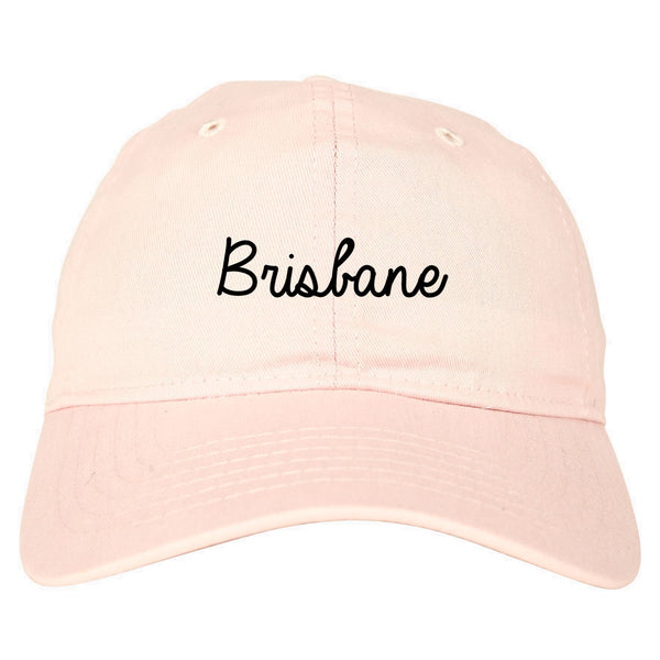 Brisbane Australia Script Chest pink dad hat