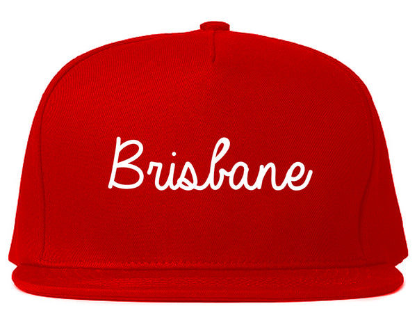 Brisbane Australia Script Chest Red Snapback Hat