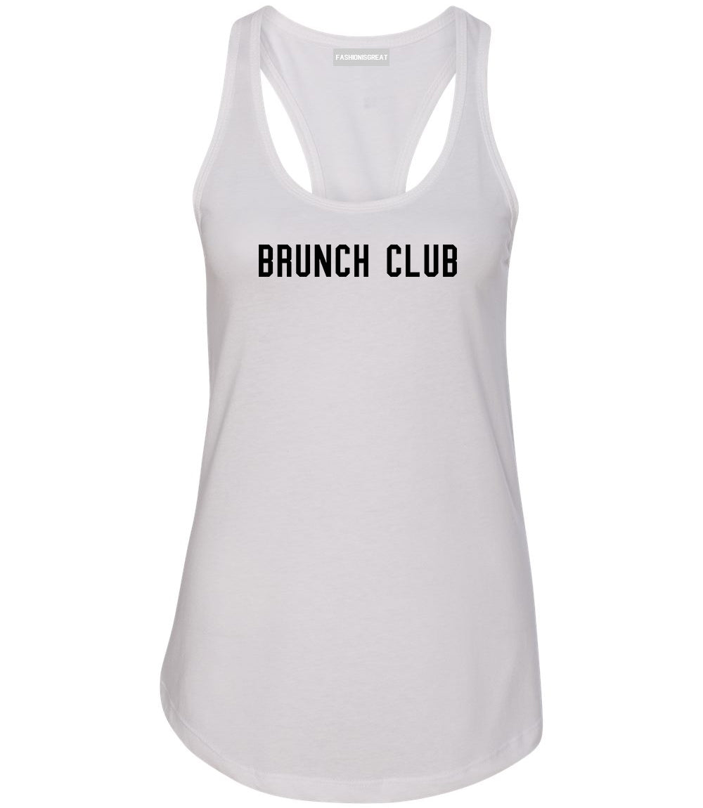 Brunch Club White Racerback Tank Top
