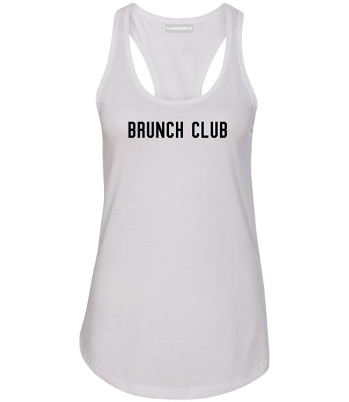 Brunch Club White Racerback Tank Top