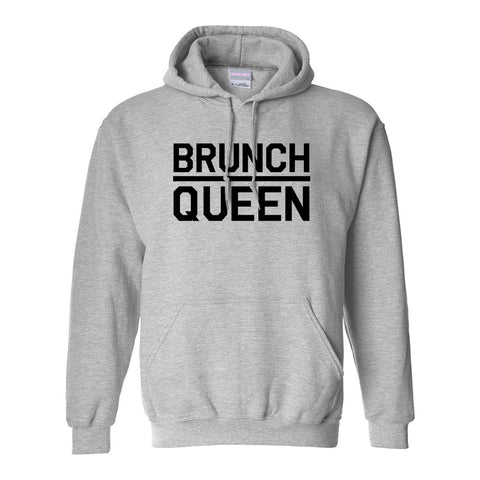 Brunch Queen Food Grey Womens Pullover Hoodie