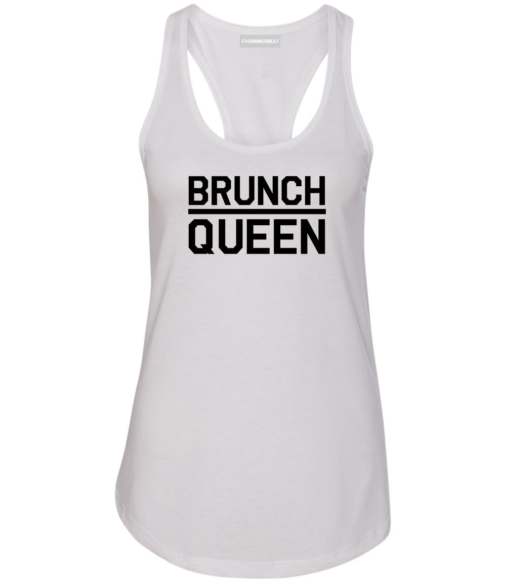 Brunch Queen Food White Womens Racerback Tank Top
