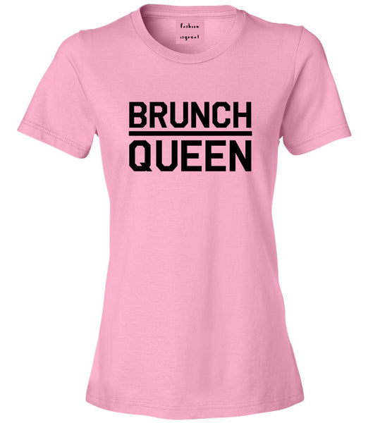 Brunch Queen Food Pink Womens T-Shirt