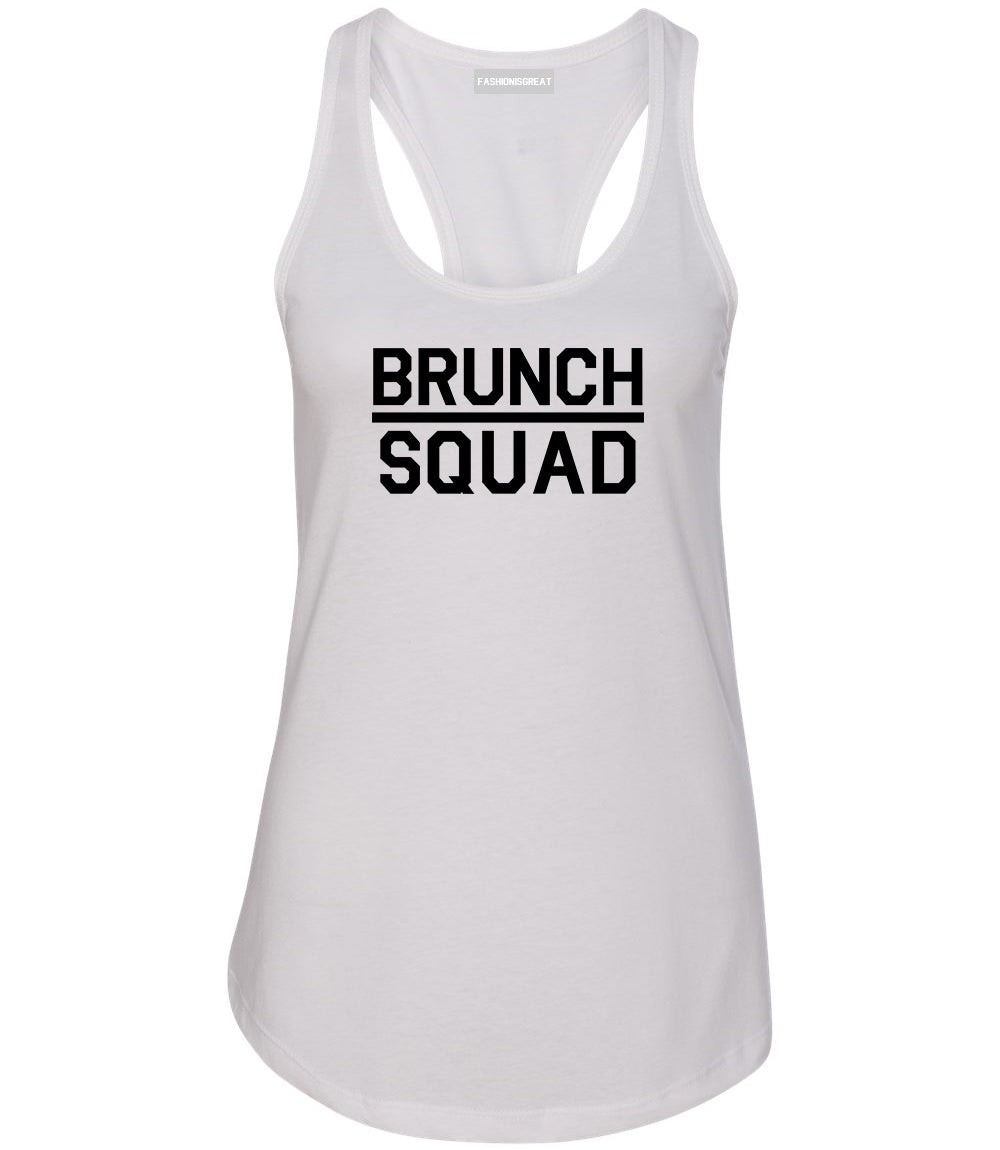 Brunch Squad Food White Womens Racerback Tank Top