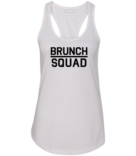 Brunch Squad Food White Womens Racerback Tank Top