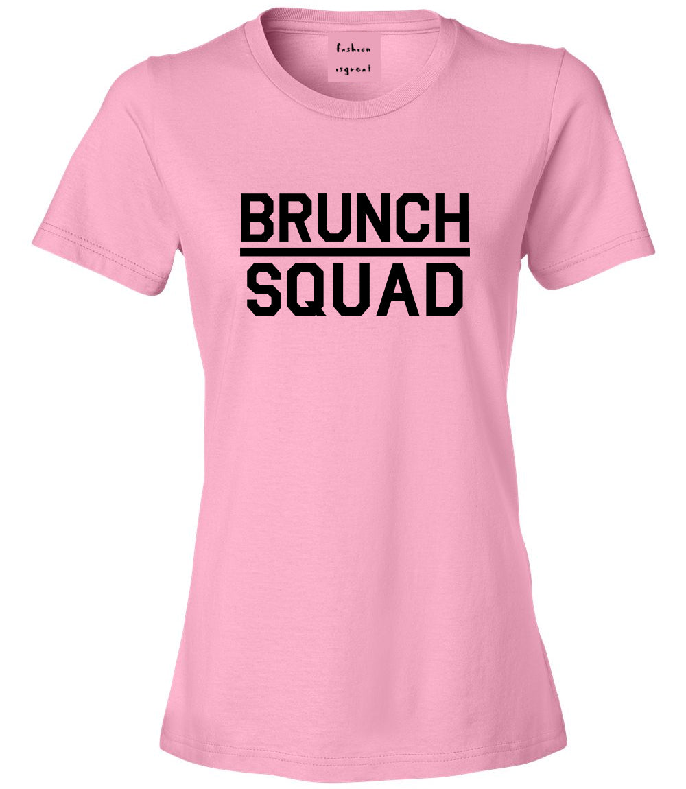 Brunch Squad Food Pink Womens T-Shirt