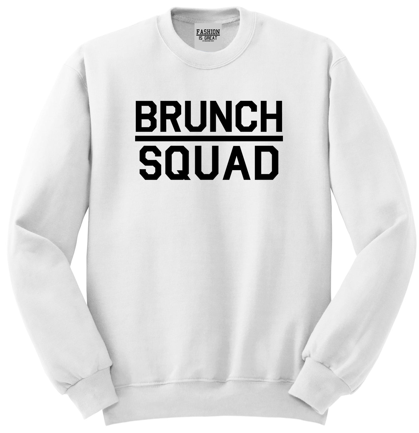 Brunch Squad Food White Womens Crewneck Sweatshirt