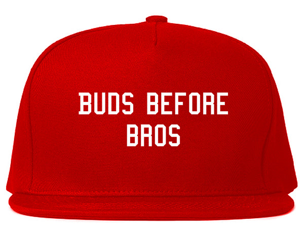 Buds Before Bros Snapback Hat Red