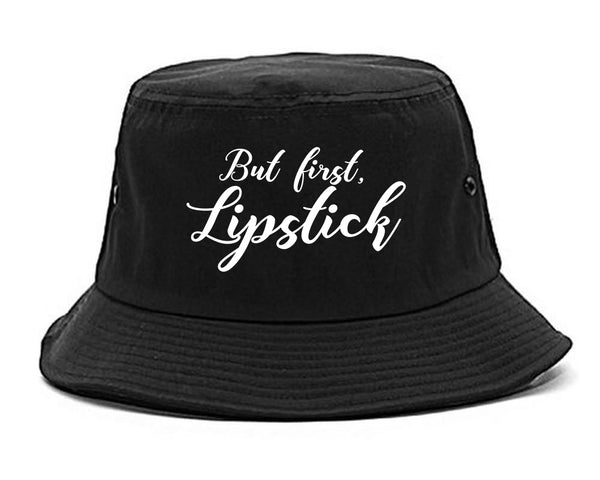 But First Lipstick Makeup Black Bucket Hat