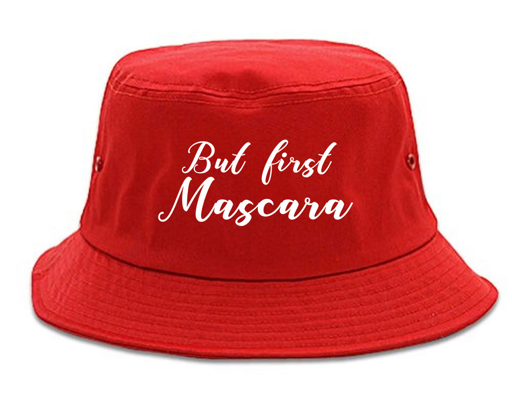 But First Mascara Makeup Red Bucket Hat