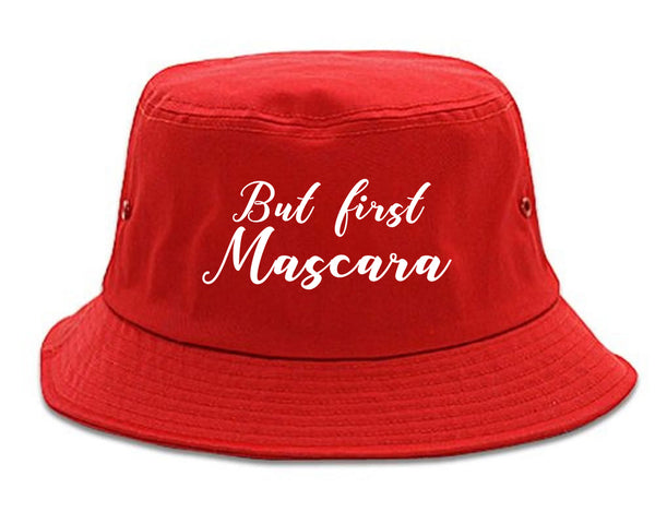 But First Mascara Makeup Red Bucket Hat