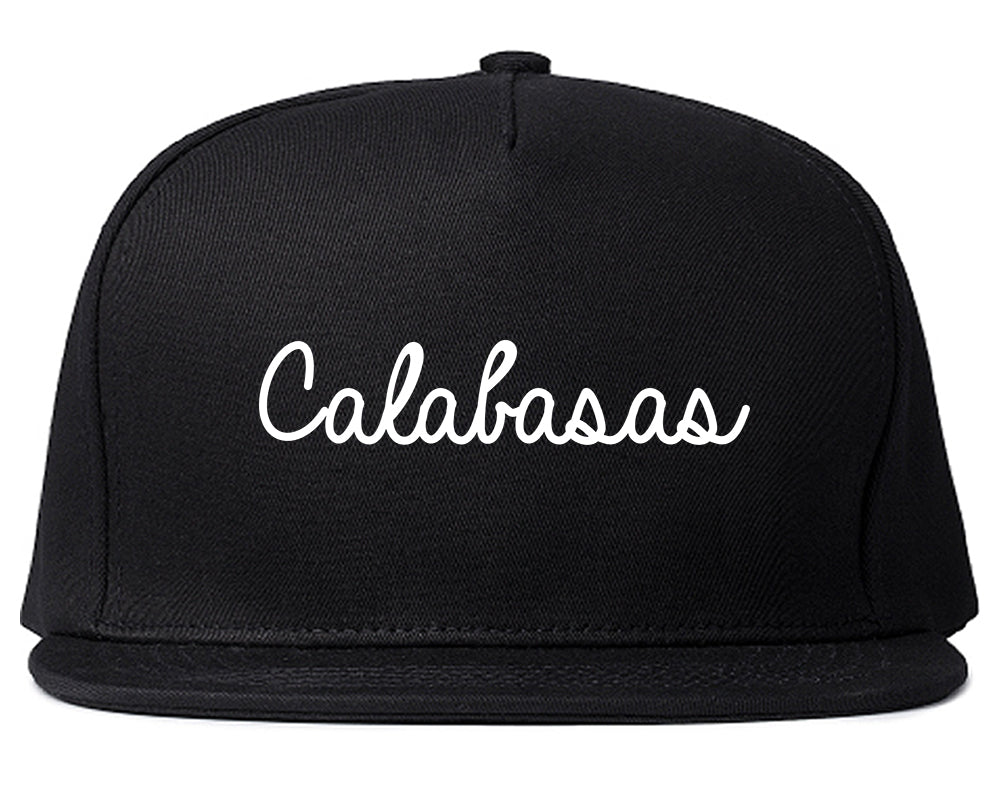 Calabasas CA Script Chest Black Snapback Hat
