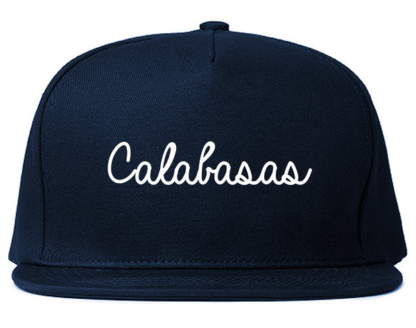 Calabasas CA Script Chest Blue Snapback Hat