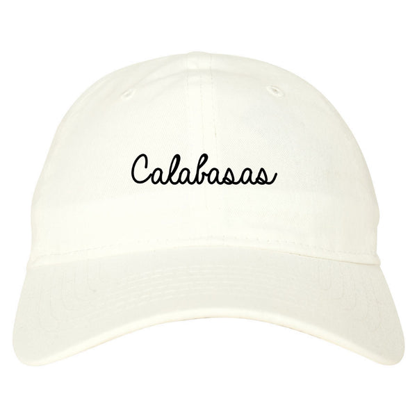 Calabasas CA Script Chest white dad hat