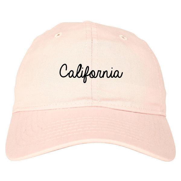 California CA Script Chest pink dad hat