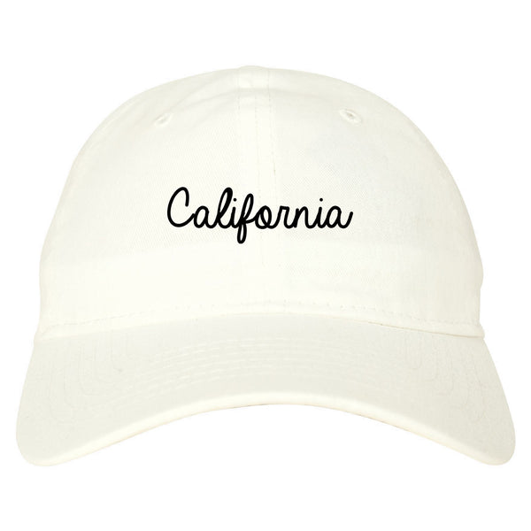 California CA Script Chest white dad hat