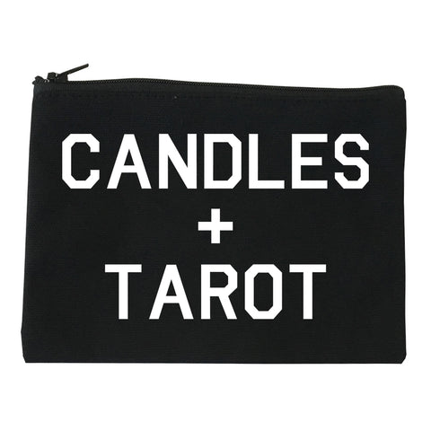 Candles And Tarot Cards black Makeup Bag