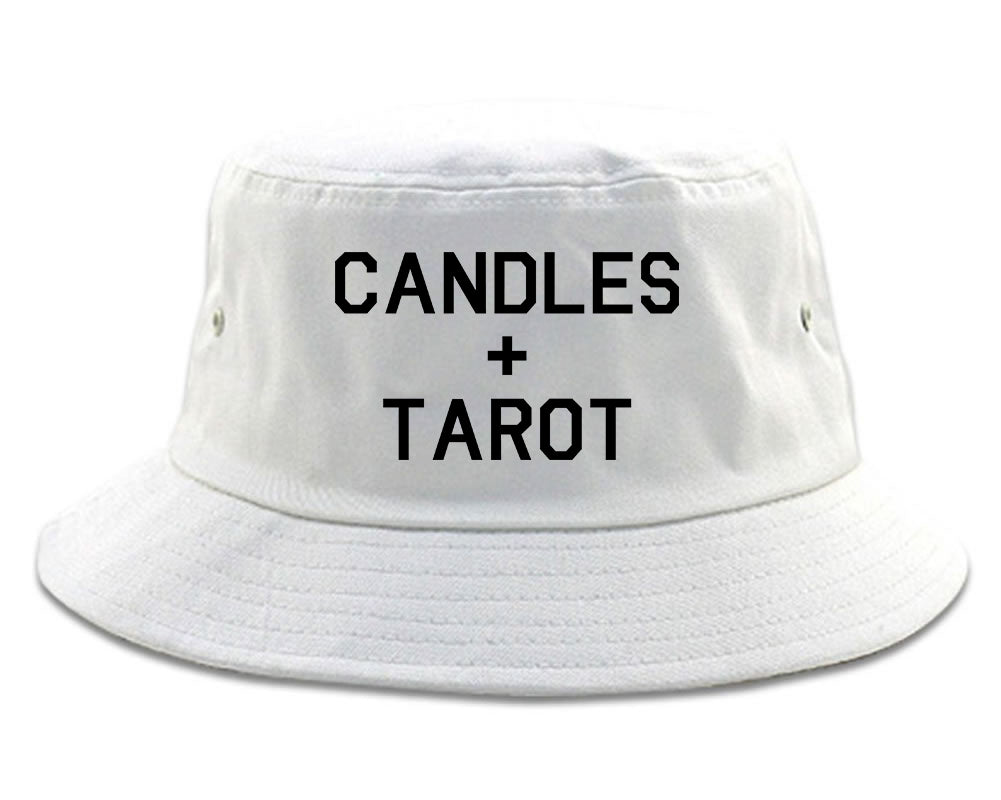 Candles And Tarot Cards white Bucket Hat