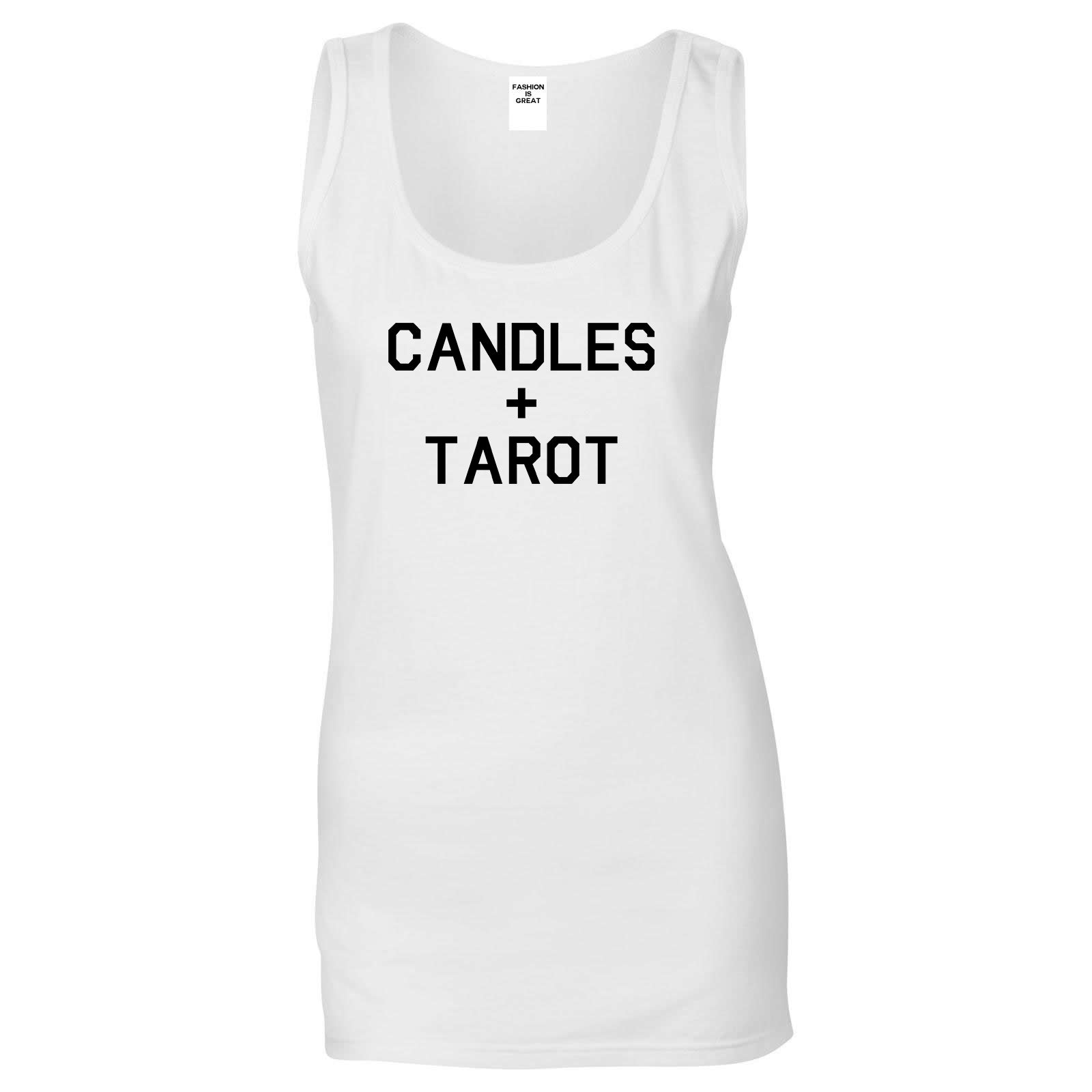 Candles And Tarot Cards White Womens Tank Top