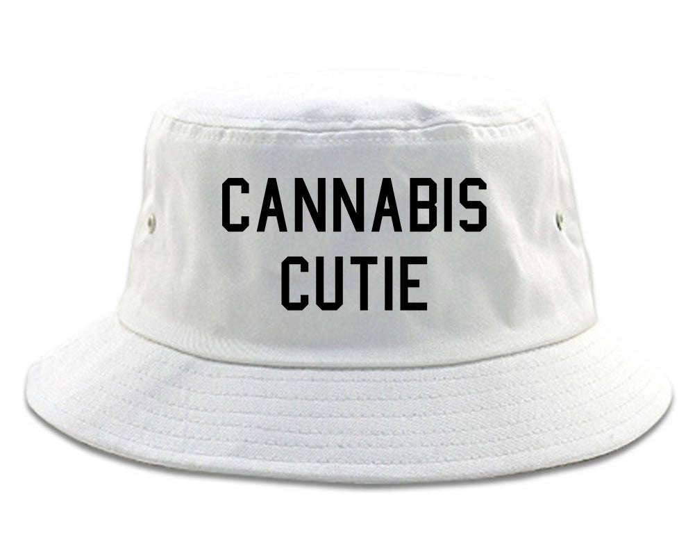 Cannabis Cutie Bucket Hat White