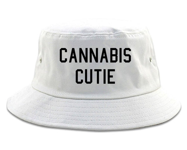 Cannabis Cutie Bucket Hat White