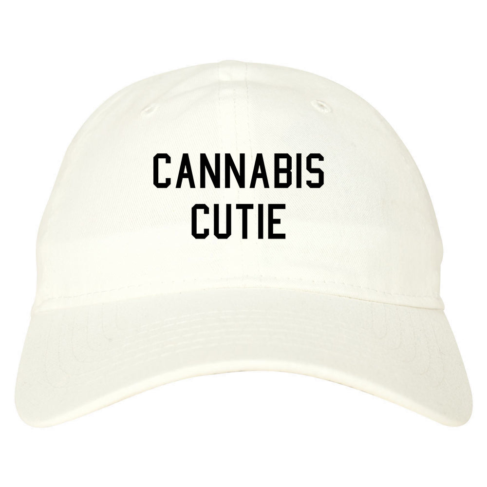 Cannabis Cutie Dad Hat White
