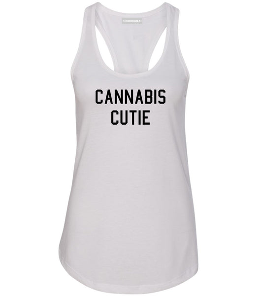 Cannabis Cutie Womens Racerback Tank Top White