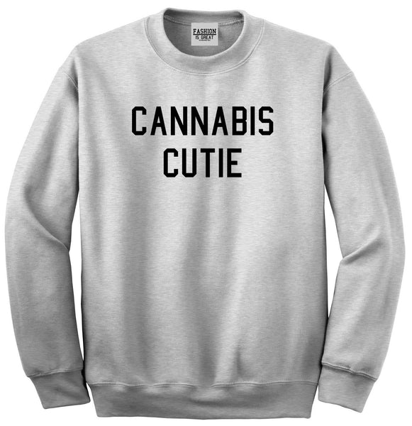 Cannabis Cutie Unisex Crewneck Sweatshirt Grey